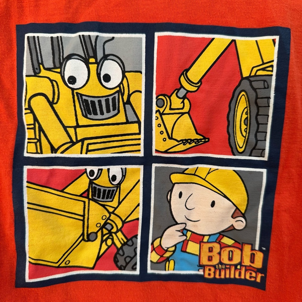 Bob the‎ Builder Boys Orange Long Sleeve Graphic T-Shirt Size 4 Scoop Digger